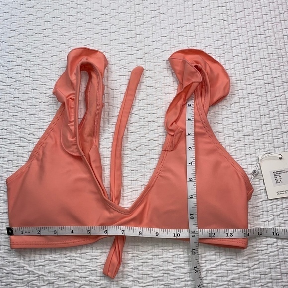Missguided Womens NWT Mix & Match Swimsuit Bikini Top Size US 8 Frill Peach - Picture 7 of 9